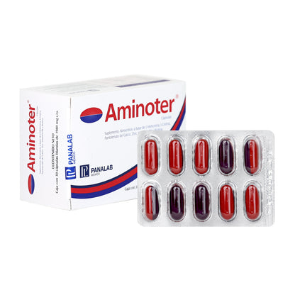 AMINOTER SUPLEMENTO ALIMENTICIO FORTALECE CABELLO Y UÑAS VITAMINA B3 L METIONIA L OSTINA,CAIDA DE CABELLO