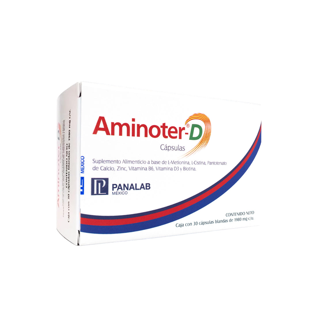 AMINOTER SUPLEMENTO ANTICAIDA  RESISTENCIA DE CABELLO Y UÑAS VITAMINA D3 B3 ALOPECIA HIPOALERGENICO 