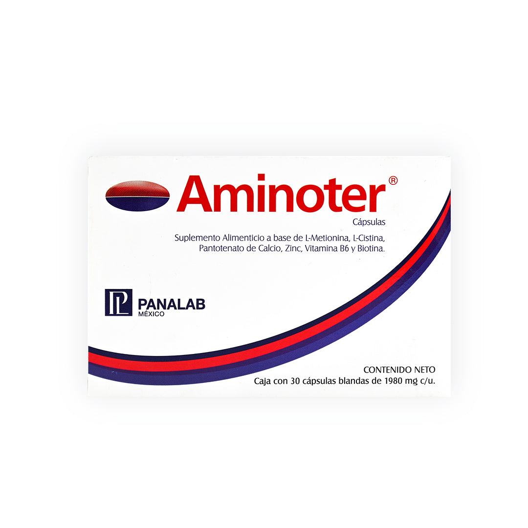 AMINOTER SUPLEMENTO ALIMENTICIO FORTALECE CABELLO Y UÑAS VITAMINA B3 L METIONIA L OSTINA 