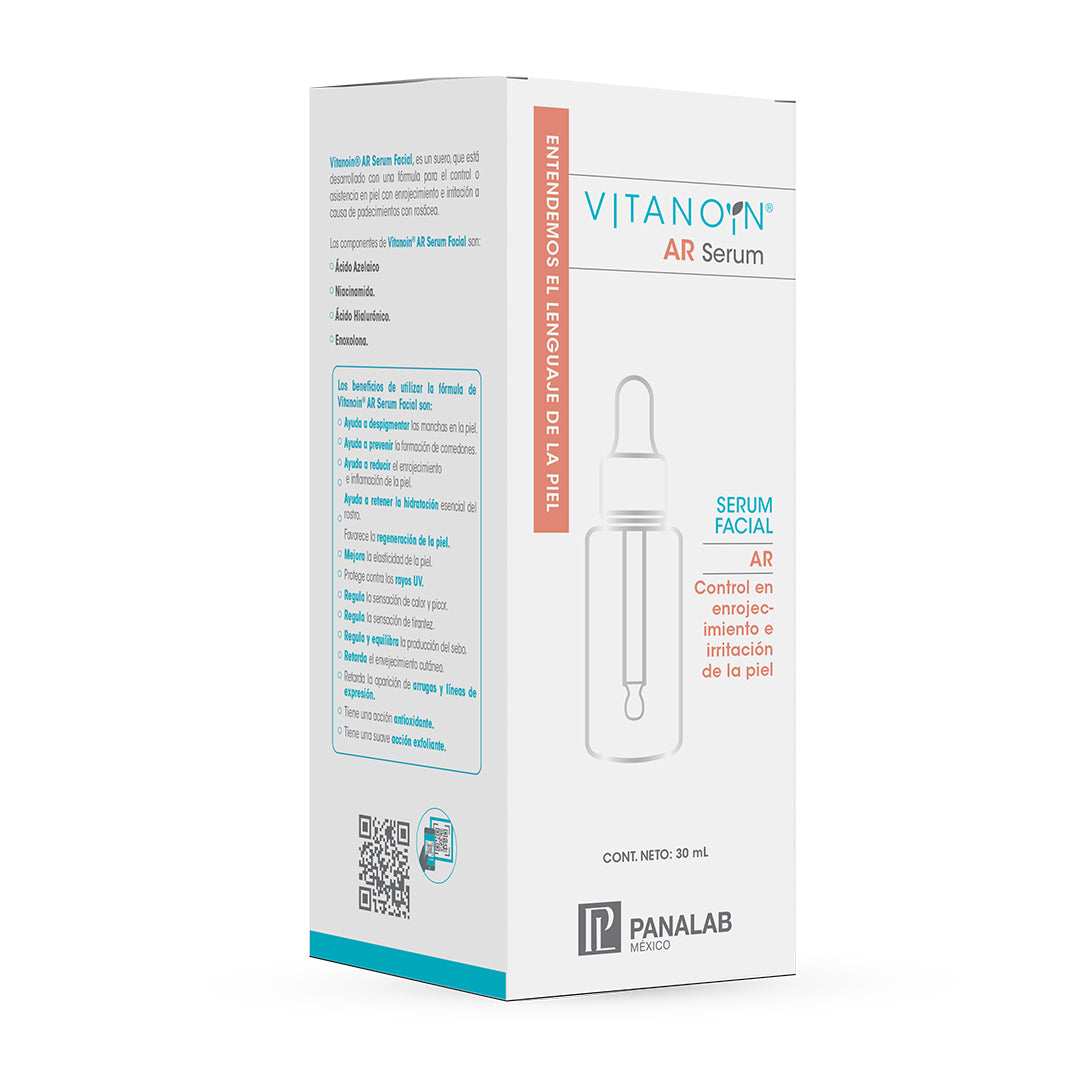 VITANOIN AR SERUM ANTIINFLAMATORIO SEBORREGULADORES CALMANTES ENROJECIMIENTO PARA PIELES SENSIBLES MANCHAS ROSACEA COMEDONES CON NIACINAMIDA ACIDO HIALURONICO ZINC PCA 