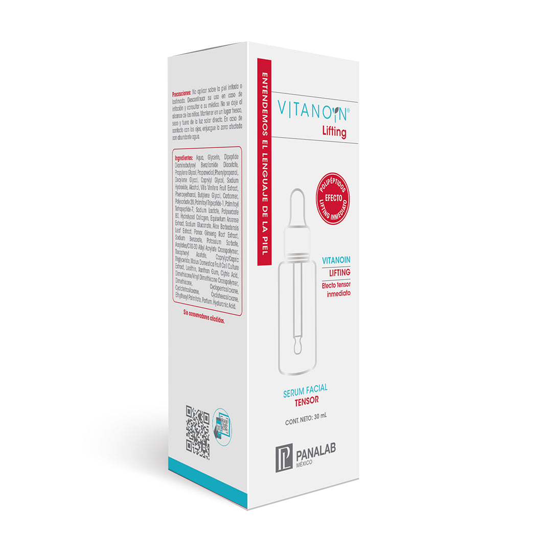 VITANOIN LIFTING SERUM DERMATOLOGICO CON POLIPEPTIDOS Y CELULAS MADRE EFECTO TENSOR ACIDO HIALURONICO ATIOXIDANTE ANTIEDAD HIDRATACION 